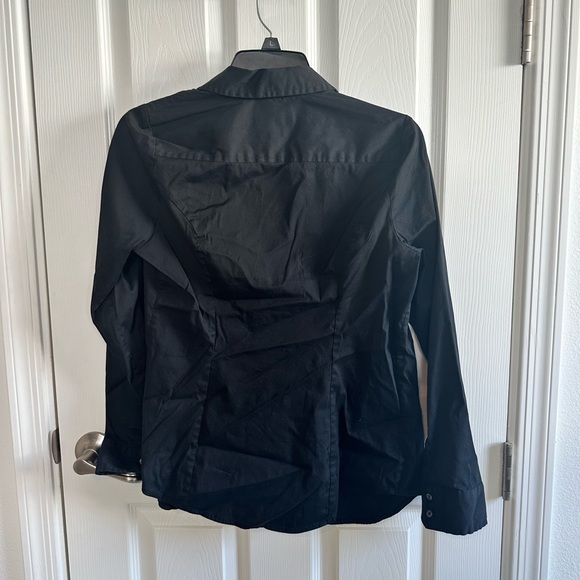 Black womens button up fitted express - Picture 4 of 5